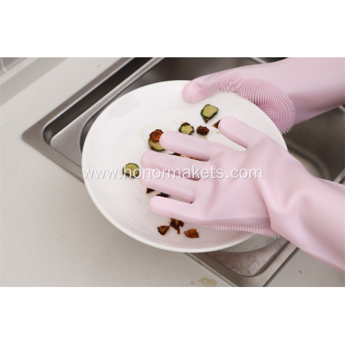 Silicone Dish washing gloves with brush